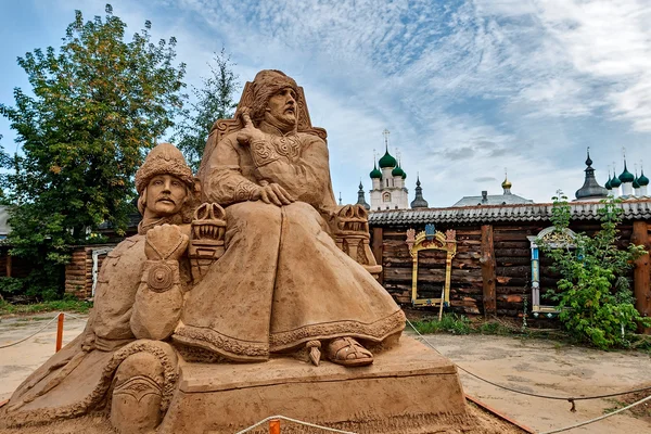 Sand skulpturer i rostov veliky. — Stockfoto