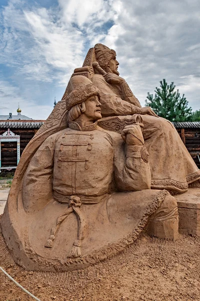 Sand skulpturer i rostov veliky. — Stockfoto