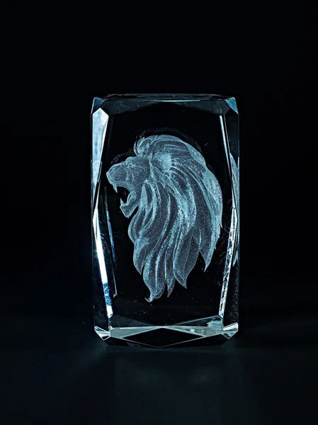 Glass items with volumetric laser engraving.