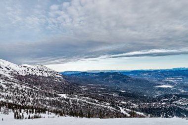 Ski resort sheregesh, kemerovo bölgesi, Rusya Federasyonu.
