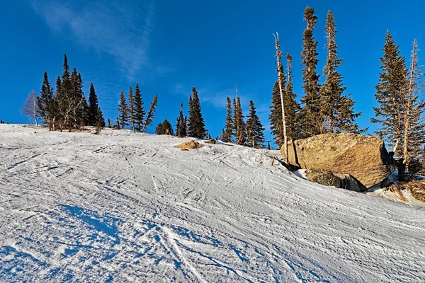 Ski resort sheregesh, regionu kemerovo, Rusko. — Stock fotografie