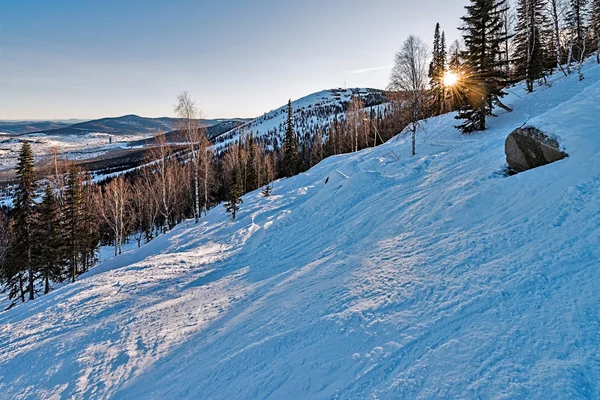 Ski resort sheregesh, regionie Kemerowo, Rosja. — Zdjęcie stockowe