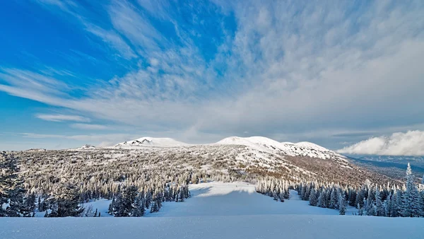 Ski resort sheregesh, kemerovo region, Ryssland. — Stockfoto