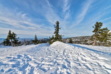 Ski resort sheregesh, kemerovo bölgesi, Rusya Federasyonu.