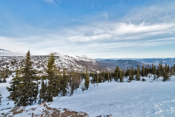 Ski resort sheregesh, regionu kemerovo, Rusko. — Stock fotografie