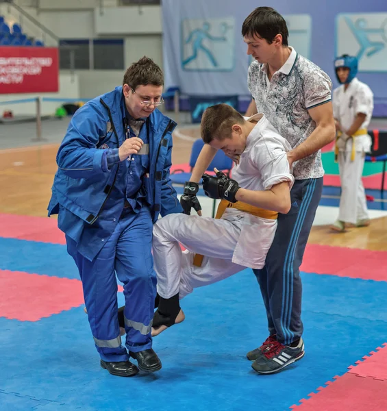 Konkurrensen på kyokushinkai karate. — Stockfoto