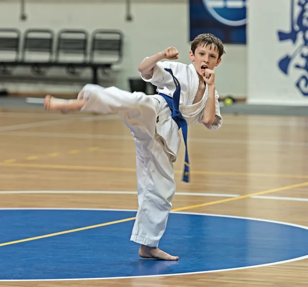 Konkurs karatekas na egzamin kwalifikacji. — Zdjęcie stockowe