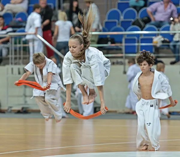 資格試験で競争 karatekas. — ストック写真