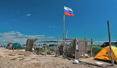 Rüzgar Sörfü ve dolzhanka, krasnodar bölgesi üzerinde kitesurfing, 