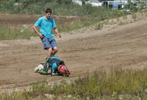 Ramenskoye district, Moskova bölgesinde yaz motocross — Stok fotoğraf