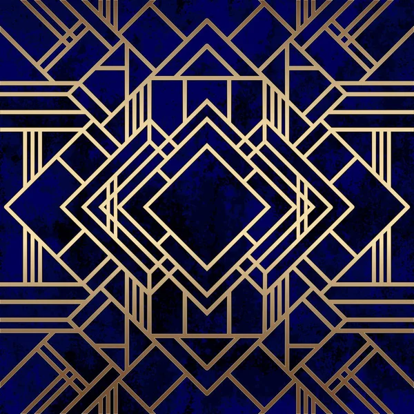 Art Deco Безшовний Візерунок Геометрична Декоративна Текстура Безшовний Золотий Лінійний — стоковий вектор