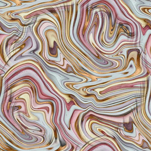 Nahtloses Muster Mit Flüssiger Und Flüssiger Marmorstruktur Farbenfroher Pastellfarbe Goldenen — Stockfoto