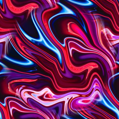 Sıvı ve akışkan neon mermer dokusuyla kusursuz desen. Neon mermer arka plan. Renkli, parlak, karışık renkler. Sonsuz desen