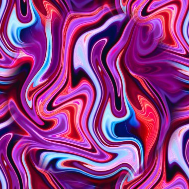 Sıvı ve akışkan neon mermer dokusuyla kusursuz desen. Neon mermer arka plan. Renkli, parlak, karışık renkler. Sonsuz desen
