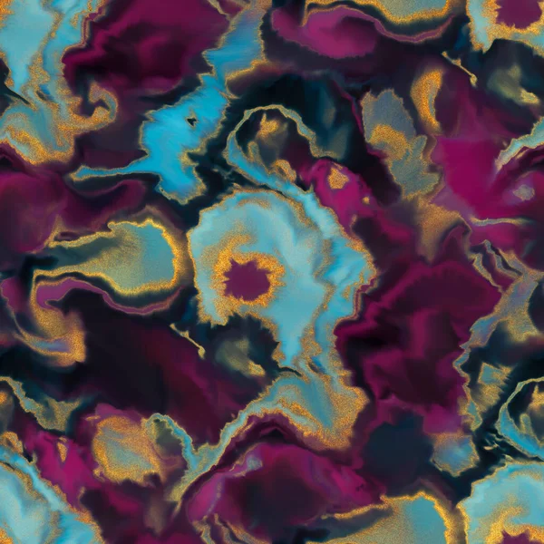 Seamless pattern with liquid and fluid marble texture, art painting in alcohol ink . Colourful, mix colors, abstract background. Suitable for clothes, textile, wallpaper and other printed materials.