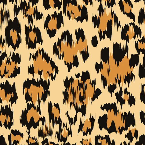 Безшовний Візерунок Леопардовим Візерунком Хутром Тварин Плямистою Текстурою Шкіри Леопарда — стоковий вектор
