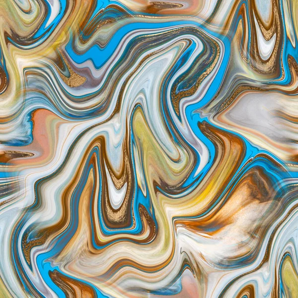 Seamless Pattern Liquid Fluid Marble Texture Colourful Paint Mix Colors — Stockfoto