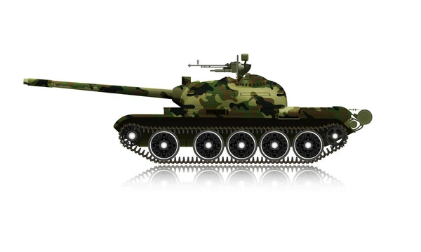 54戦車モデル1946高速戦車砲 陸軍中戦車 武器現実的なベクトルイラストと 白に隔離された — ストックベクタ