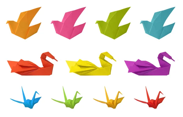 Origami fåglar isolerad på vit — Stockfoto