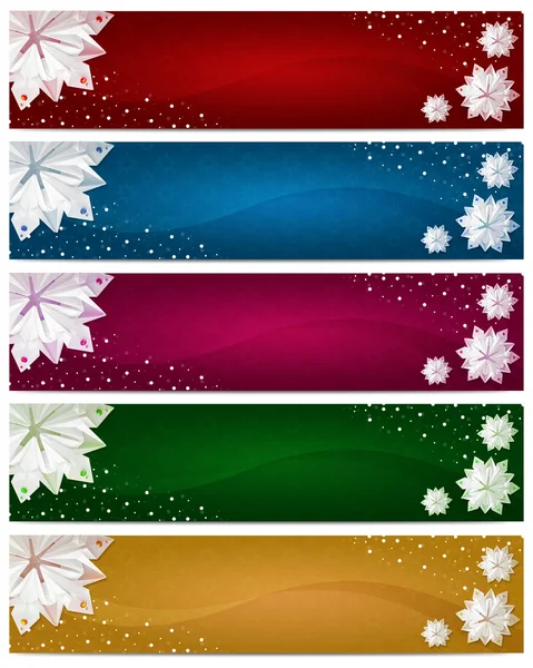 Set of Winter Christmas Horizontal Banners — Stock Photo, Image