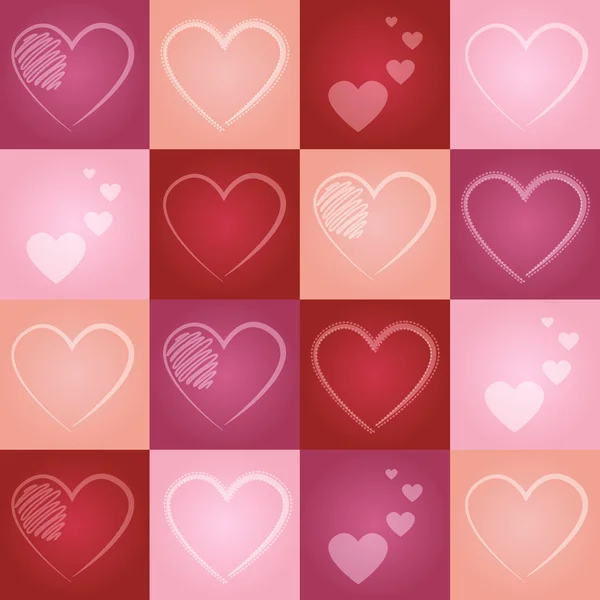 Valentine coração sem costura padrão — Vetor de Stock