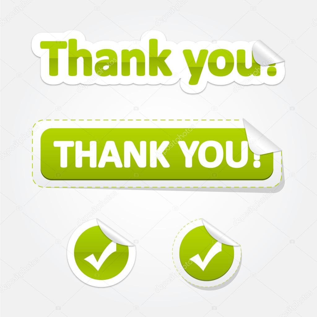 Set of ThankYou Bent Stickers and Labels