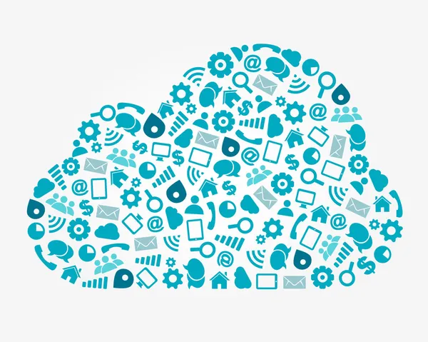 Concetto di servizio di cloud computing — Vettoriale Stock