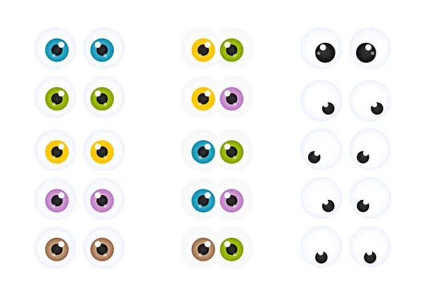 Набор Googly Cartoon Eyes — стоковый вектор