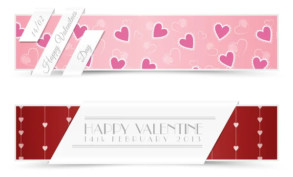 Cartões Valentine Banners — Vetor de Stock