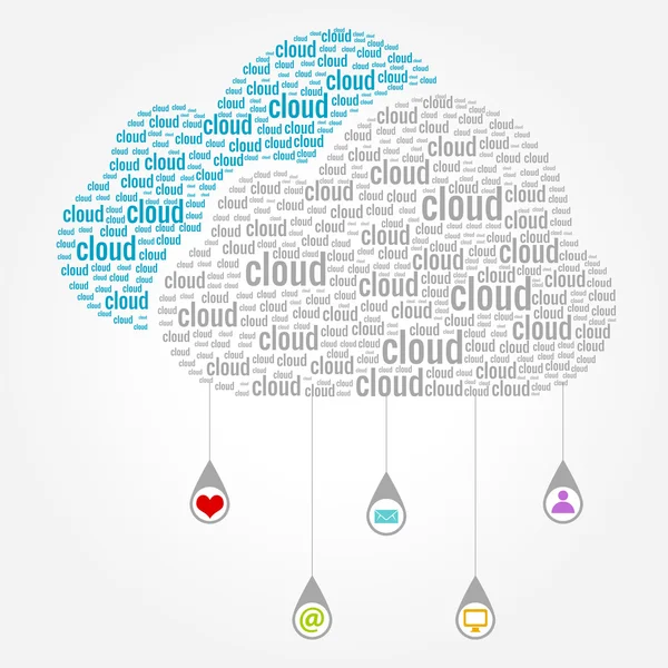 Le cloud computing concept de mots — Image vectorielle