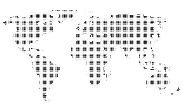 Gestippelde wereldkaart — Stockvector