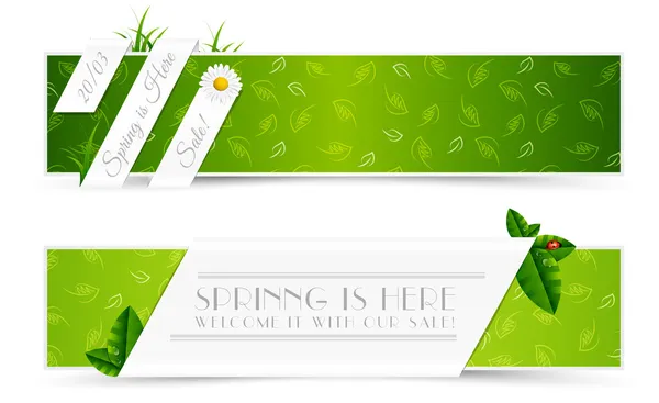 Banners de primavera — Vector de stock
