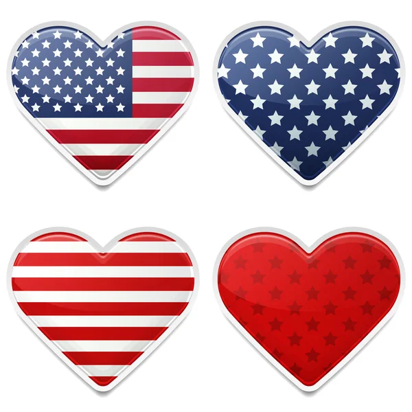 Amerikaanse harten — Stockvector