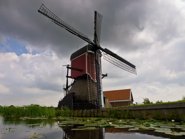 Historische Nederlandse vintage windmolen — Stockfoto