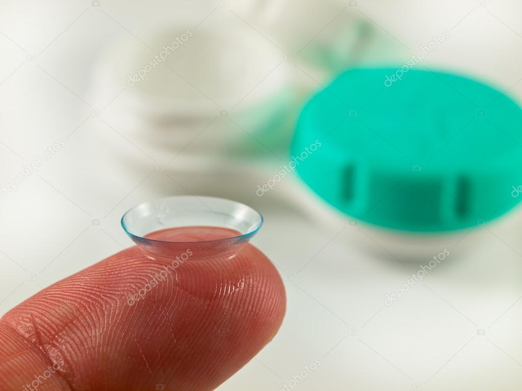 Contact lens with container