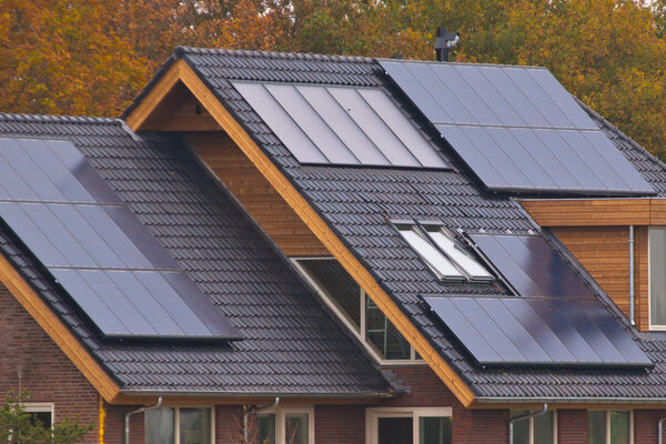 Solar panels on house