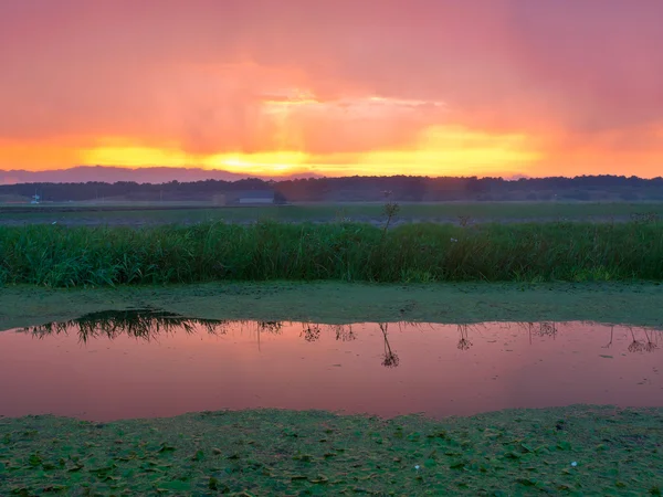 Splendido tramonto nuvoloso — Foto Stock