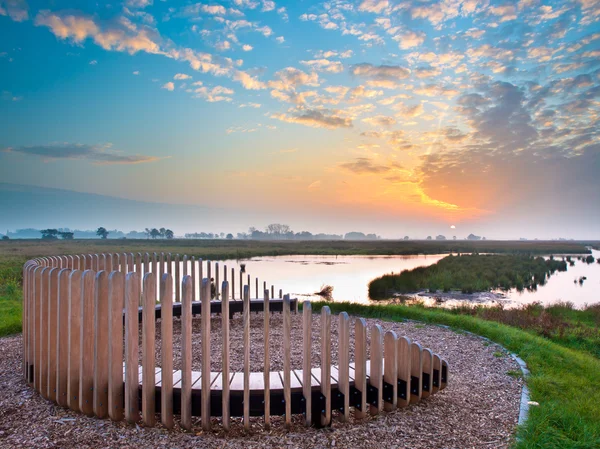 Sunset Seat overseeing Marsh Plain — Stock Photo, Image