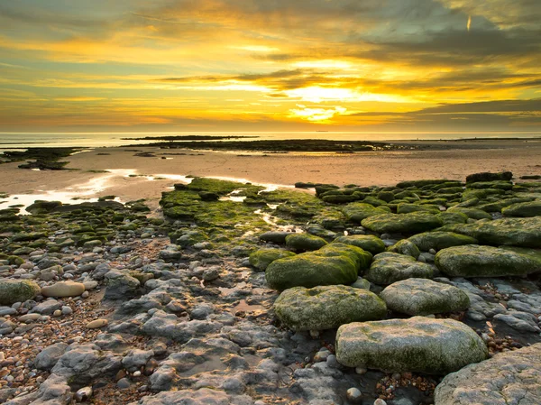 Zonsondergang over de straat van dover — Stockfoto