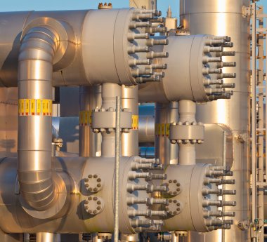 bir modern doğal gaz işleme tesisi yakın çekim