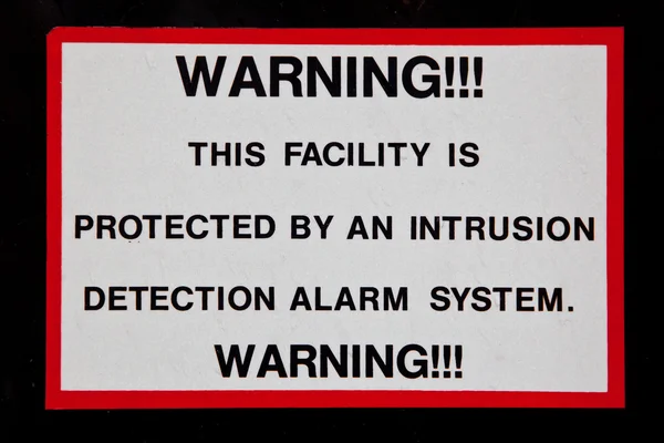 Facility Alarm System Sign — Stock Photo, Image