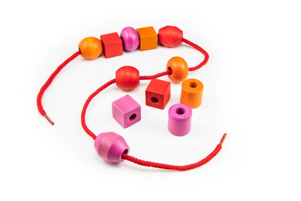 Colorful Wooden Beads Necklace — Stock Photo, Image