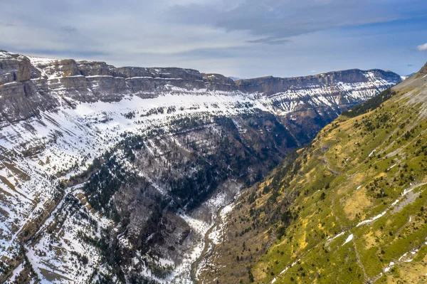 Luchtfoto Van Beroemde Ordesa Canyon Spaanse Pyreneeën Huesca Aragon Spanje — Stockfoto