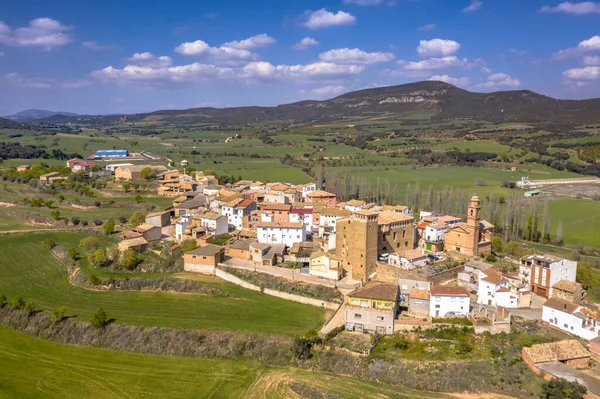 Spanya Lleida Aragon Yakınlarındaki Tipik Spanyol Pireneleri Köyünün Hava Manzarası — Stok fotoğraf