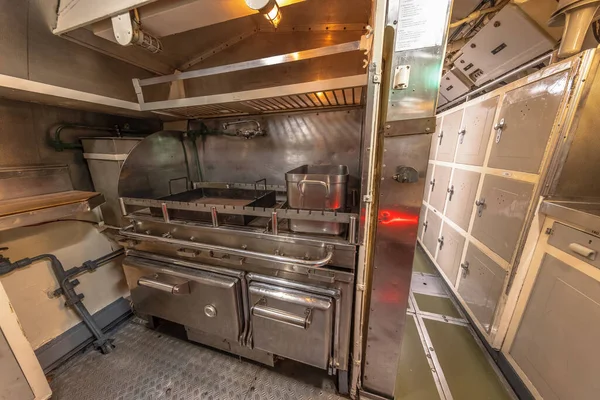 Interior Submarine Kitchen Room Galley Area — Stockfoto