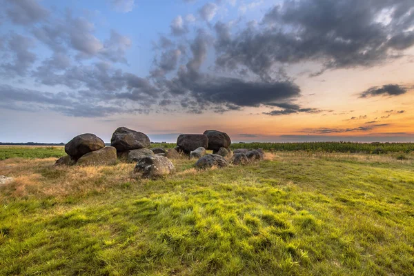 Hunnish Megalithic Dolmen Grave Hunebed Assen Drenthe Países Baixos — Fotografia de Stock