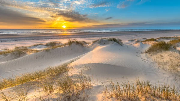 Strand Duinen Nederlands Kustlandschap Vanaf Wijk Aan Zee Noordzee Bij — Stockfoto