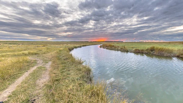 Большой Канал Приливном Болоте Заповедник Verdronken Земли Ван Saeftinghe Провинции — стоковое фото