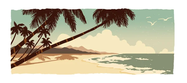 Praia tropical — Vetor de Stock