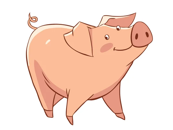 Little funny pig — Stock Vector